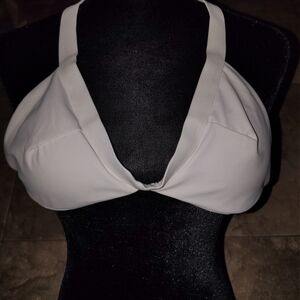 White Halter Bikini Top